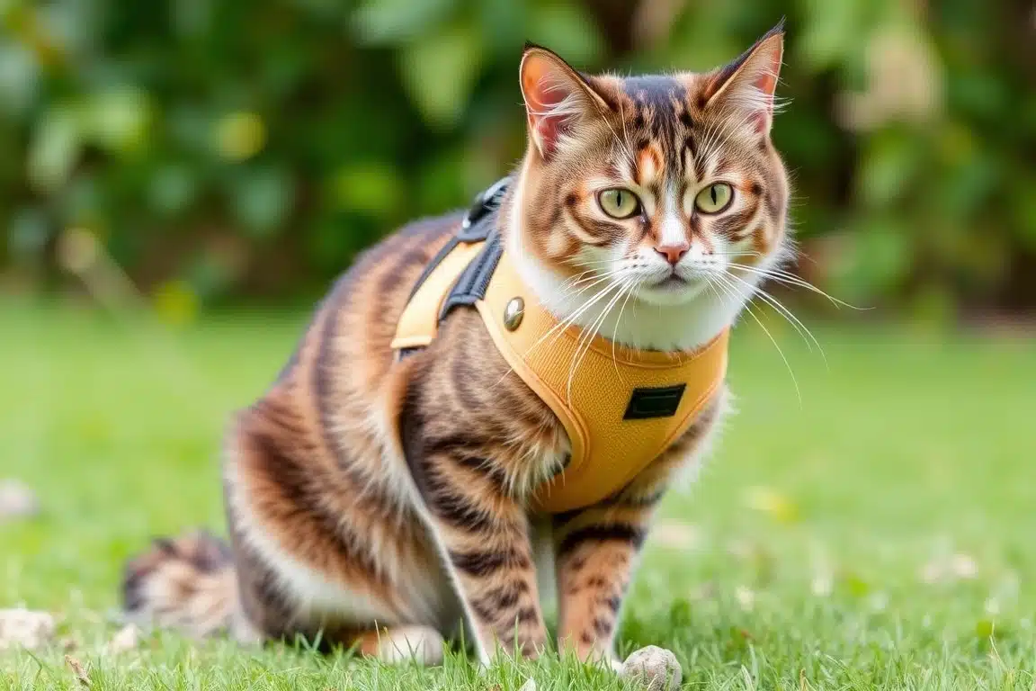 Train your cat to wear a harness