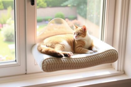 Cat Perch for Window Sill with Bolster