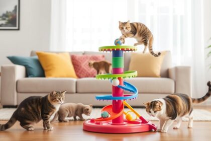 Catstages Tower of Tracks Interactive 3-Tier Cat Track Toy with Spinning Balls