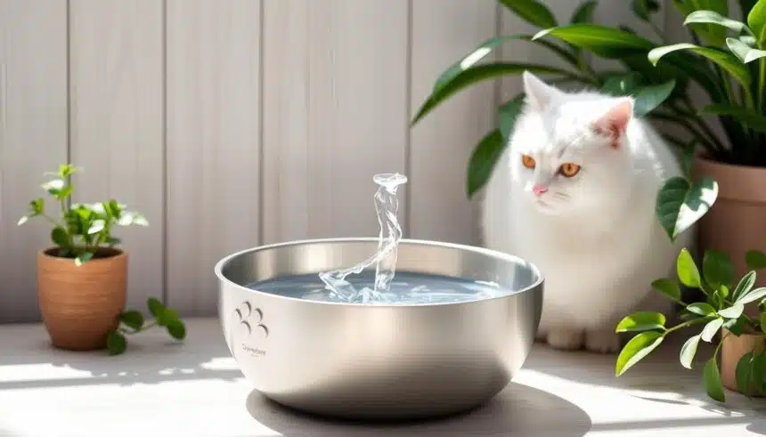 DownyPaws Cat Water Fountain Stainless Steel Wireless