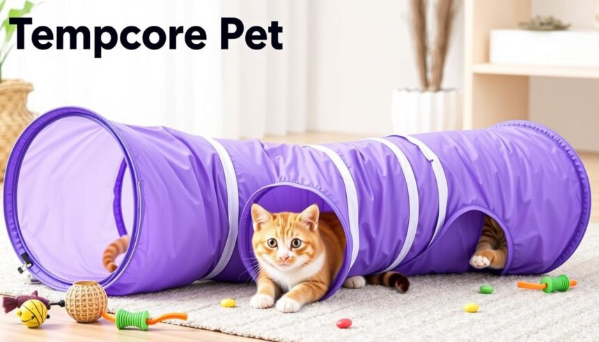 Tempcore Pet Cat Tunnel Tube Toys 3 Way Collapsible Tunnels for Indoor Cats