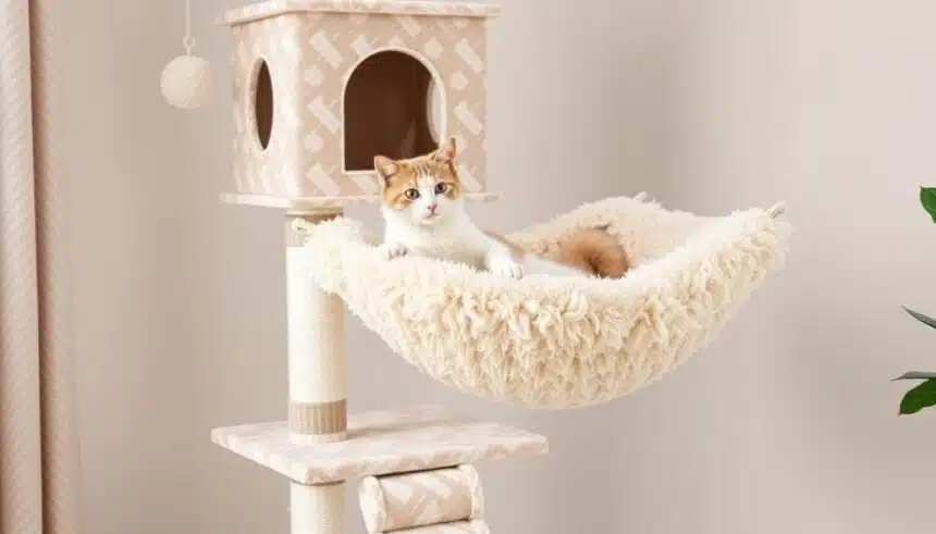 YUNIQUE Cat Tree with Cat Condo and Big Hammock